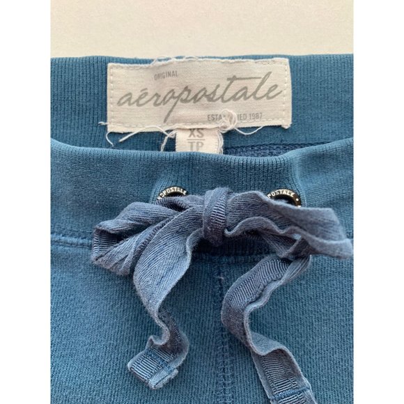 Aeropostale Sweatpants Womens XS Pull On Drawstring Spellout Workout Blue A1 - Picture 3 of 4